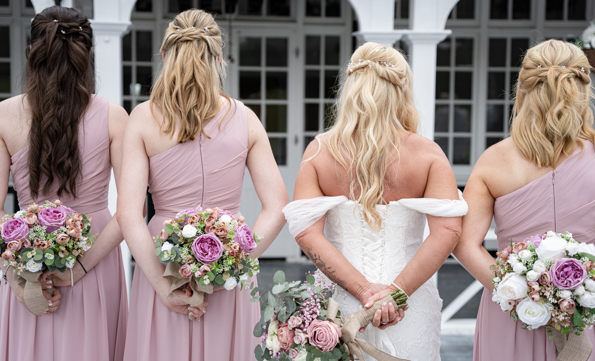 bride and bridesmaids at the london shenley club
