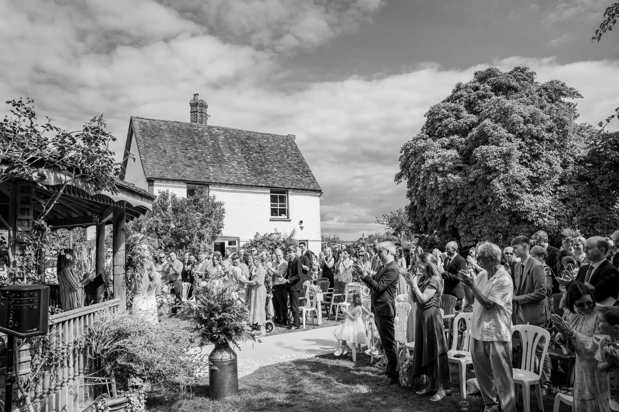 Bride and groom walking through Blenheim Palace gardens – wedding photographer Oxfordshire