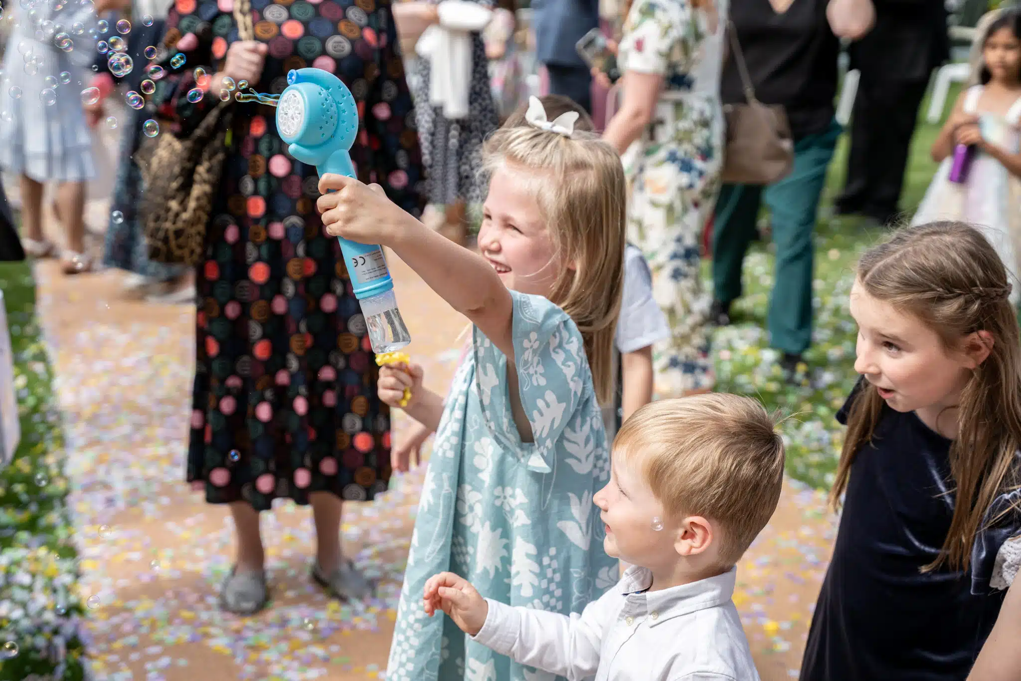 Candid laughter during ceremony in Oxfordshire countryside barn