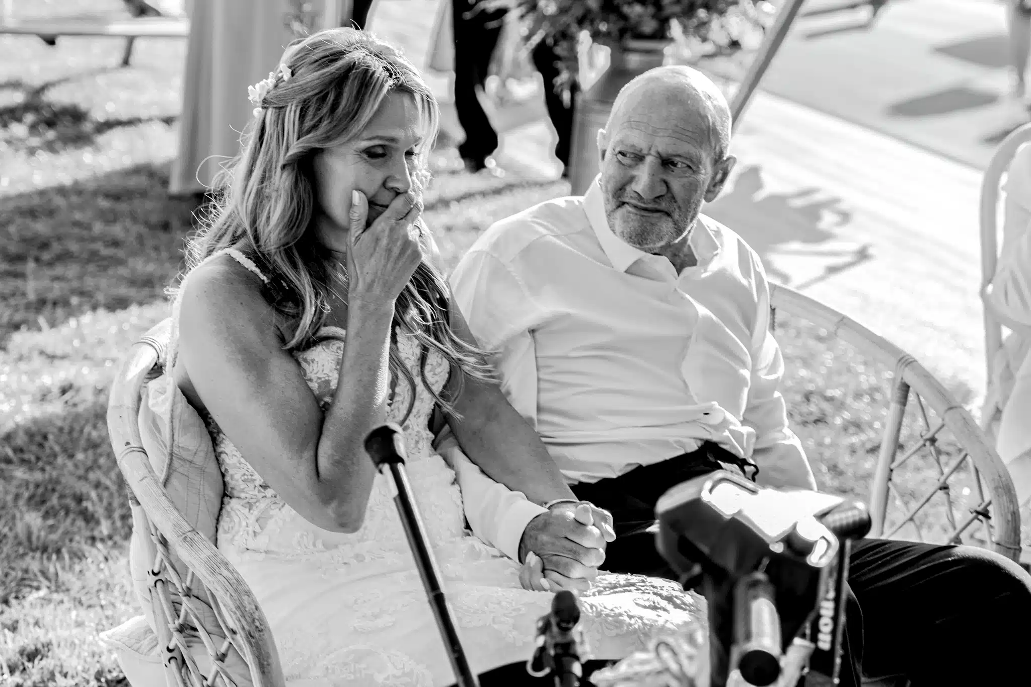 Bride and groom walking through Milton Keynes park – natural wedding photographer Milton Keynes