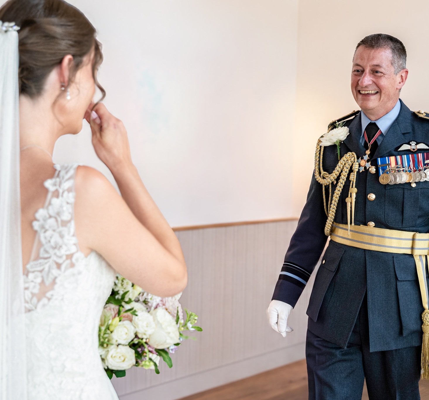 bride and dad Rackleys Barn