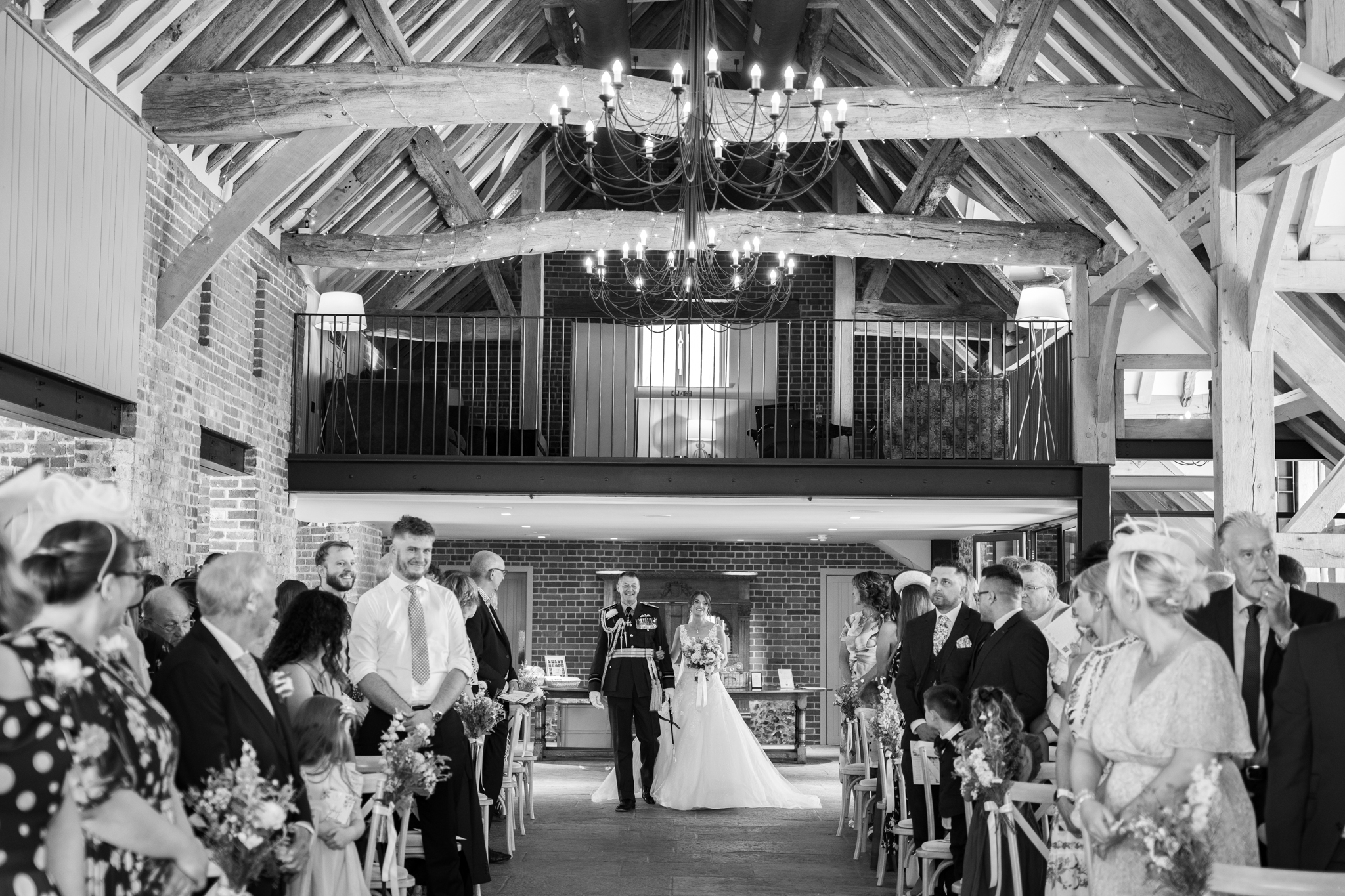 Dad walking dauther down the aisle