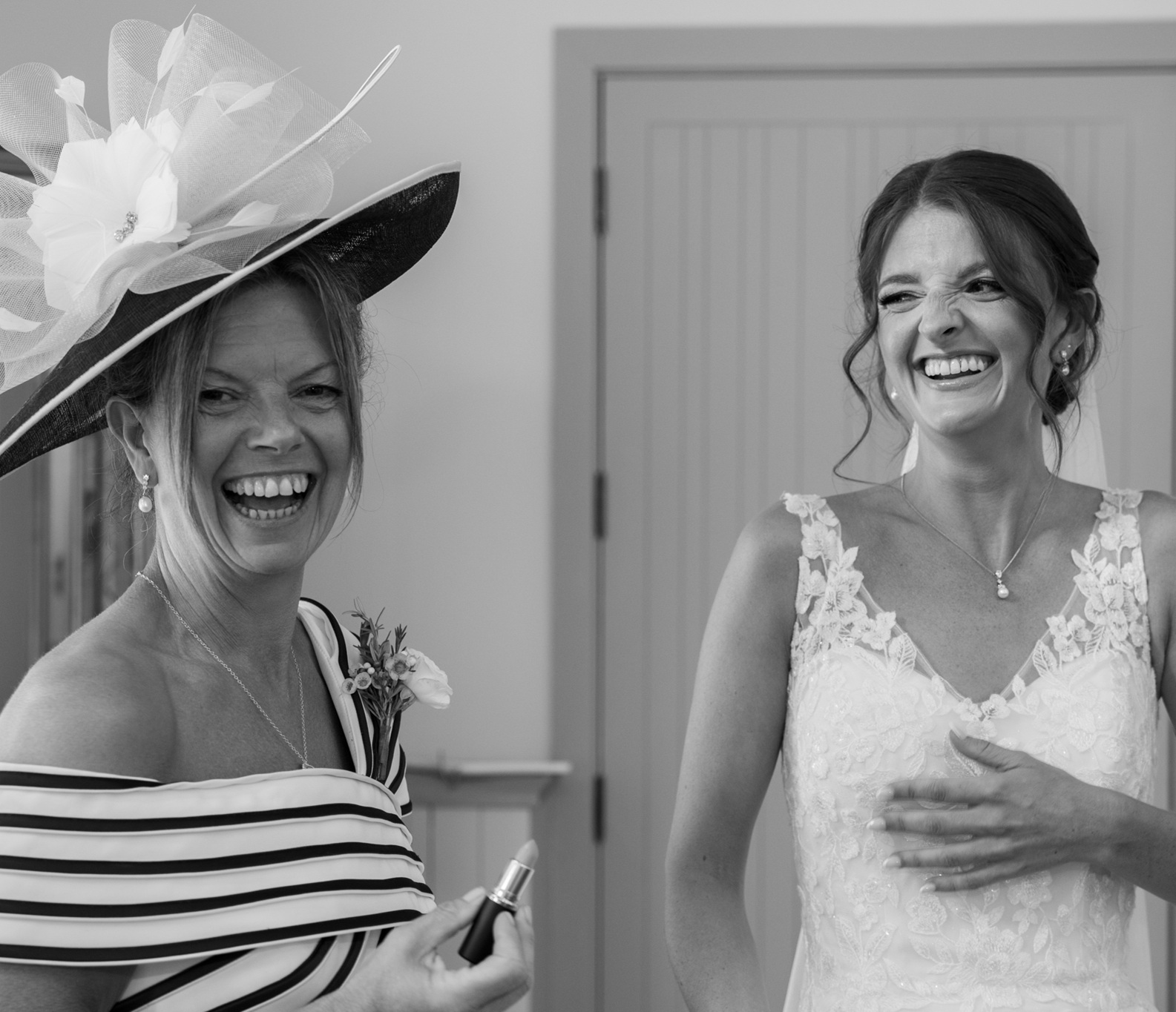 Mother of bride and bride at Rackleys Barn
